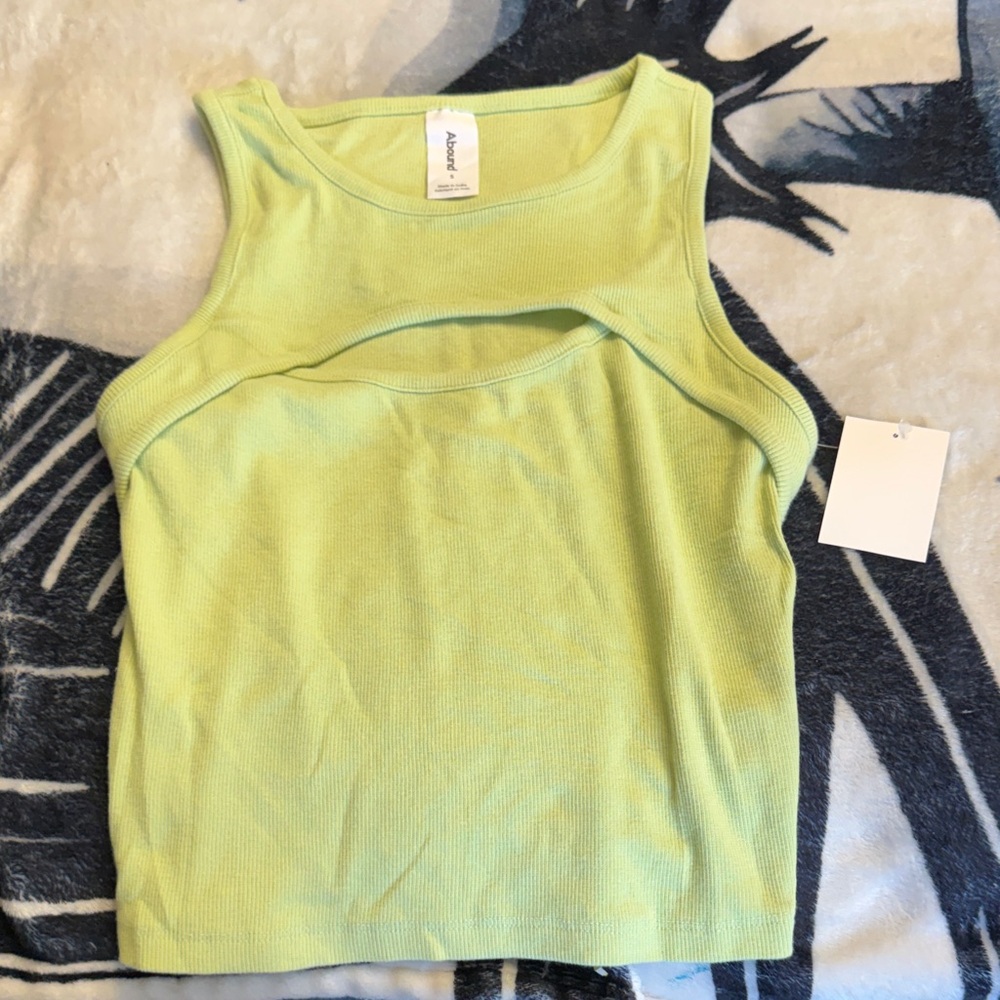 Ambiance Light Green Cutout Tank Top